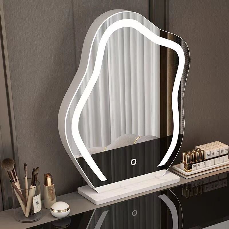 Large Makeup Mirror Cloud Shape Vanity Mirror 3 Colors LED Lights 220V