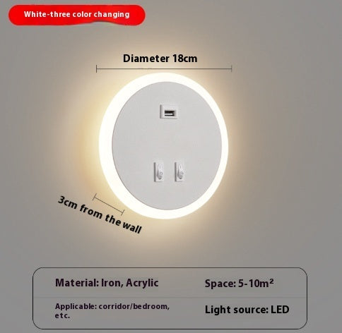 Modern Minimalist Bedside LED Wall Lamp Creative Led Spotlight