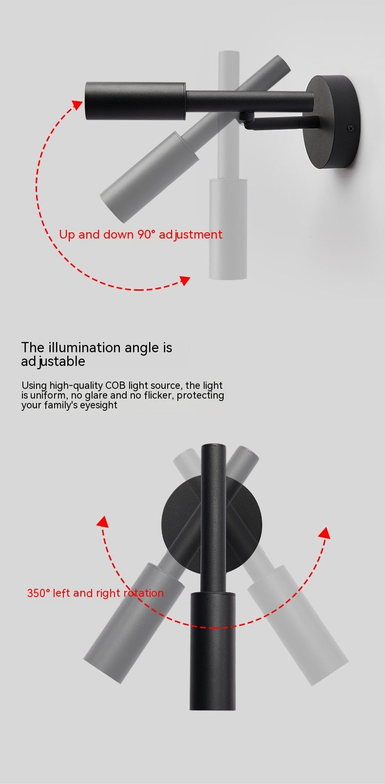 Bedroom Wall Light Bulb Living Room Study Reading Lamp