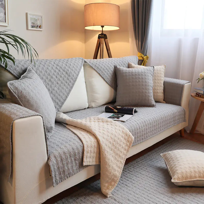 Seasonal Washable Cotton Sofa Cover Set - Nordic Style
