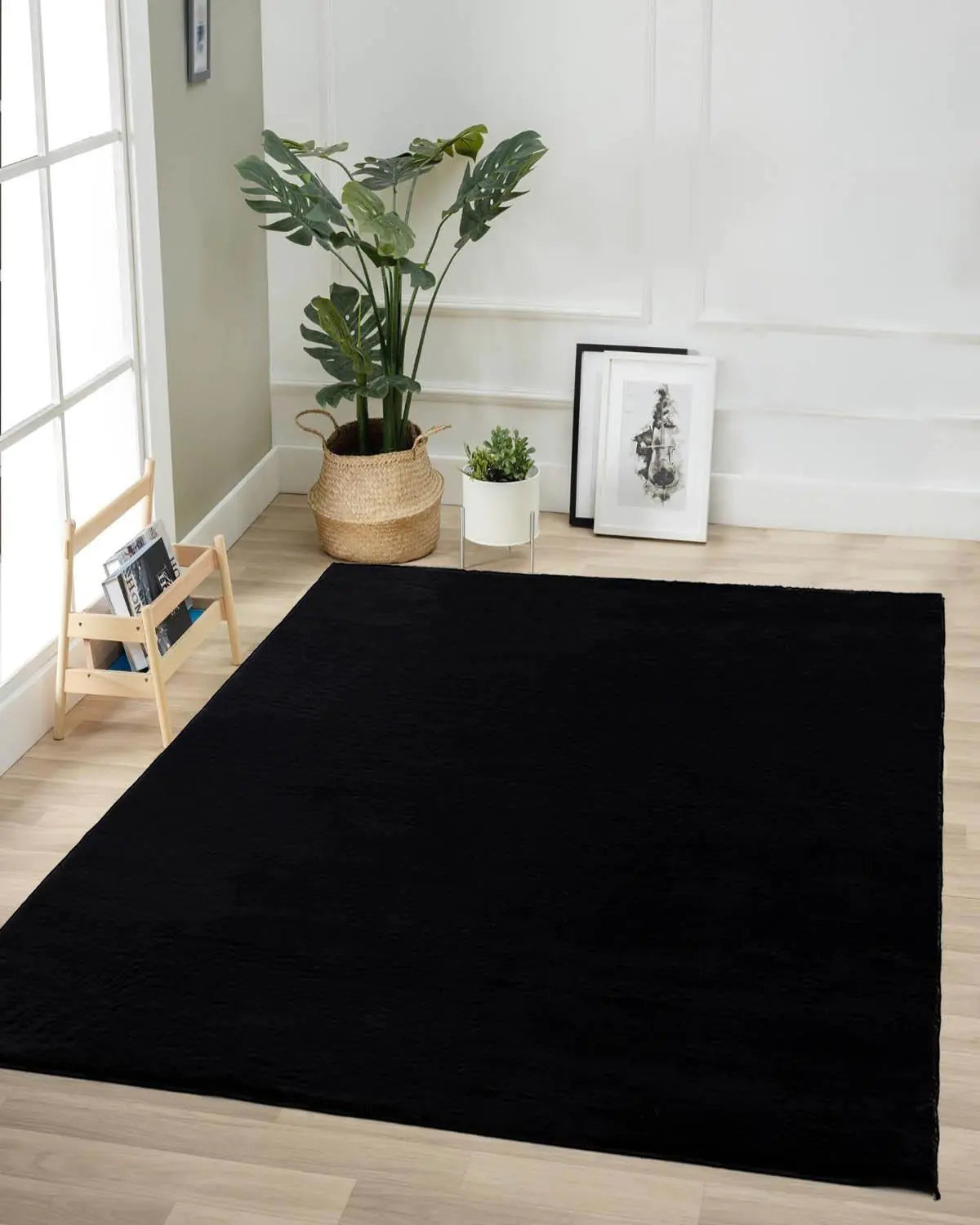 Jassrug Fur Carpet 120x180 Black freshparc