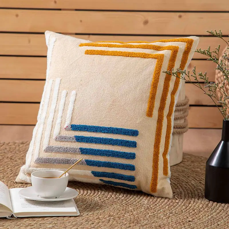 Embroidered Throw Pillow Cushion Cover - Simple Design