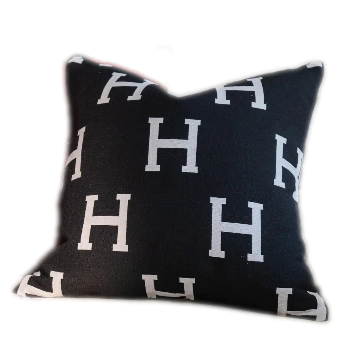 Croker Horse 20x20 inches Throw Pillow Cushion Covers - Black Embroidery H Letter Luxury Modern Style Couch Sofa Pillow Cover for Living Room Bedroom freshparc